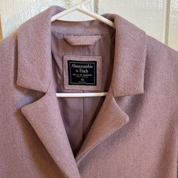 Abercrombie & Fitch Wool Blend Dad Coat Lavender XS - Picture 3 of 6
